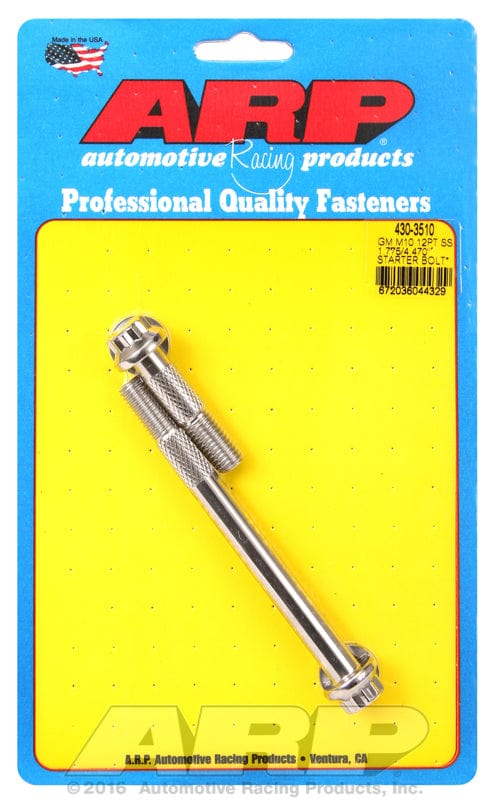 ARP fits GM LS Series, M10 With 1.775" & 4.470" UHL Bolts ARP fasteners Starter Motor Bolt Kit, 12-Point Head S/S AR430-3510 SR