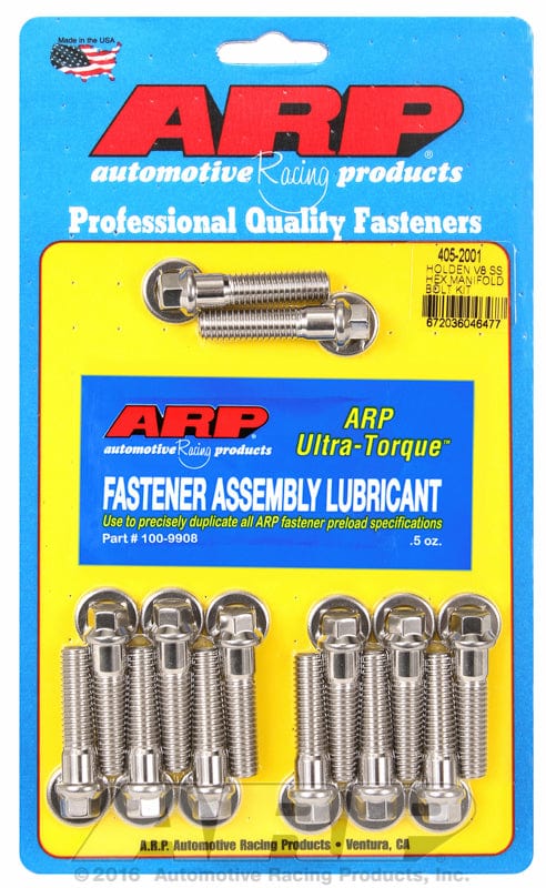 ARP fits Holden 253-308 (Early) ARP fasteners Intake Manifold Bolt Kit, Hex Head S/S AR405-2001 SR