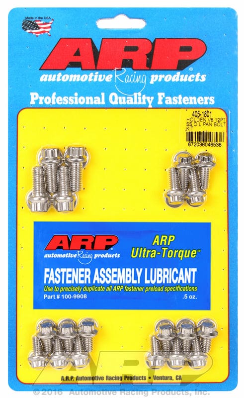 ARP fits Holden V8 253-308 ARP fasteners Oil Pan Bolt Kit, 12-Point S/S AR405-1801 SR