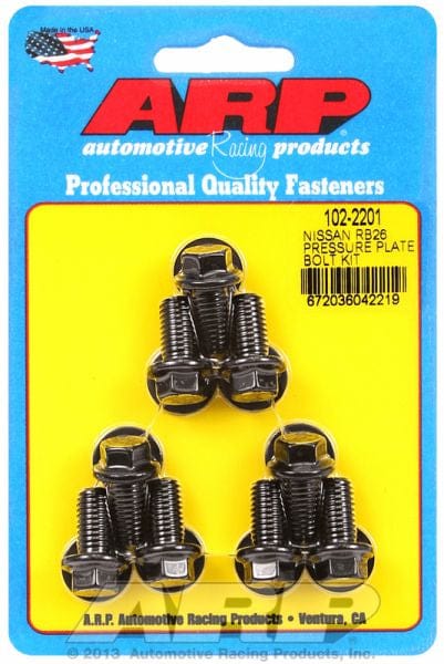 ARP fits Nissan SR20DE, RB25 & RB26, M8 x 1.25 (9 Pieces) ARP fasteners Pressure Plate Bolts AR102-2201 SR
