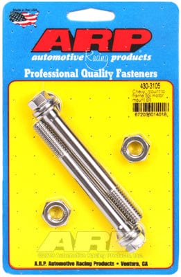 ARP fits SB/BB Chev & V6 Chev (Mount TO Frame) ARP fasteners Motor Mount Bolt Kit, Hex Head S/S AR430-3105 SR
