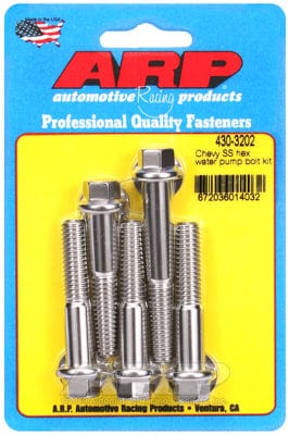 ARP fits SB/BB Chev With Long Water Pump ARP fasteners Water Pump Bolt Kit, Hex Head S/S AR430-3202 SR
