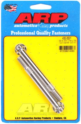 ARP fits SB/BB Chev With Standard & OEM High Torque Starters, 3/8-16 Thre ARP fasteners Starter Motor Bolt Kit, 12-Point Head S/S AR430-3501 SR