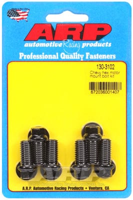 ARP fits SB/BB & V6 Chev (Mount To Block) ARP fasteners Motor Mount Bolt Kit, Hex Head Black Oxide AR130-3102 SR