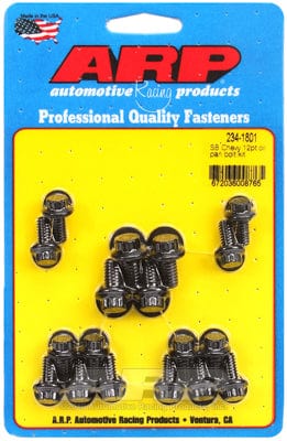 ARP fits SB Chev (With Standard 2-Piece Pan Gasket) ARP fasteners Oil Pan Bolt Kit, 12-Point Black Oxide AR234-1801 SR