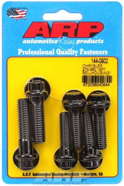ARP fits SB Chrysler 3/8-16 Thread x 1.375" UHL X 7/16-14 x 1.500"/1.750" ARP fasteners Bellhousing Bolt Kit, 12-Point Nut Black Oxide AR144-0902 SR