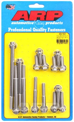 ARP fits SB Ford 289-302 Windsor With Aluminium Pump ARP fasteners Timing Cover & Water Pump Bolt Kit, 12-Point Head S/S AR454-1503 SR