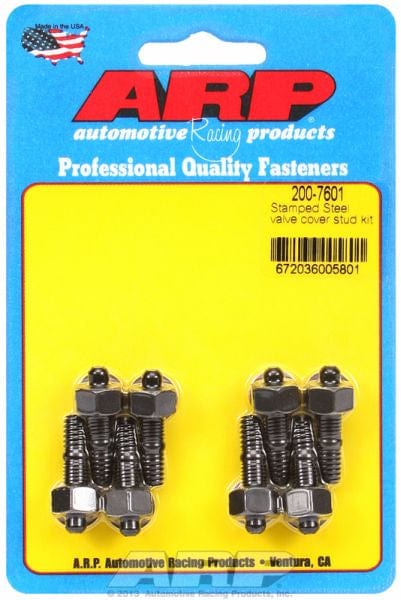 ARP fits Stamped Steel Covers 1/4-20 Thread x 1.170" OAL (8-Pack) ARP fasteners Valve Cover Stud Kit, Hex Nut Black Oxide AR200-7601 SR