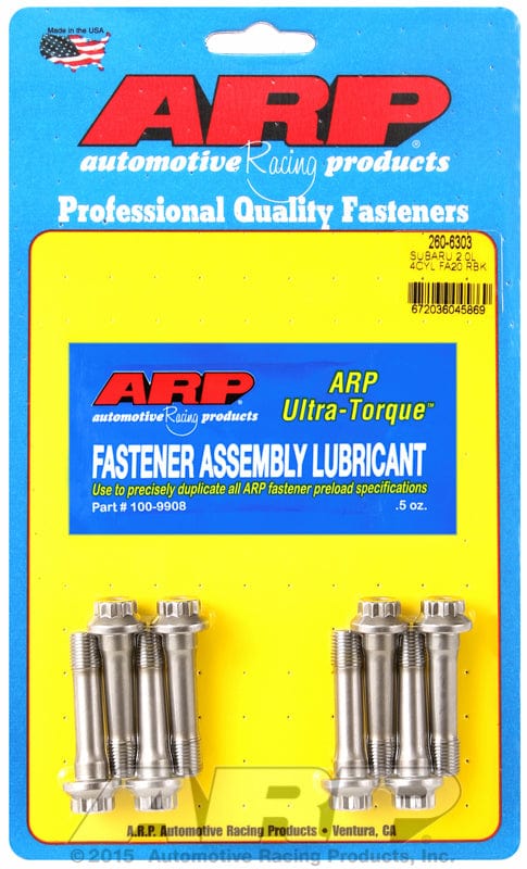 ARP fits Subaru BRZ 2.0L FA20 ARP fasteners Conrod Bolt Set, Pro Series ARP2000 AR260-6303 SR