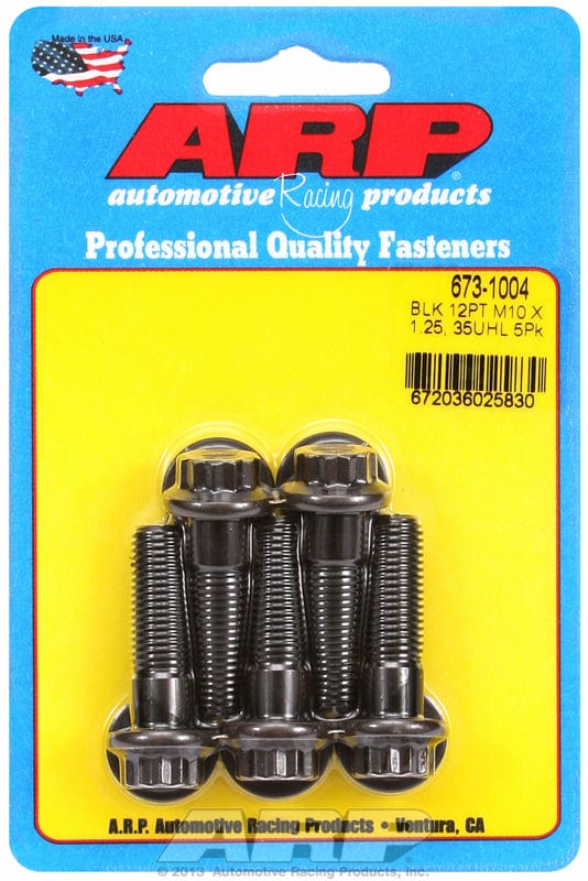 ARP M10 x 1.25 Thread x 35mm UHL With 12mm Socket Head ARP fasteners 5-Pack Bolt Kit, 12-Point S/S AR673-1004 SR