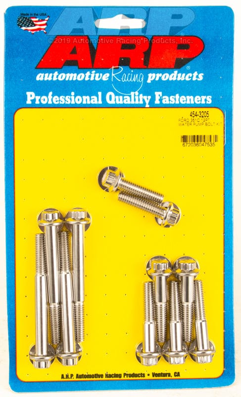 ARP Suit Ford 302-351C ARP fasteners 12-Point Stainless Steel Water Pump Bolt Kit AR454-3205 SR