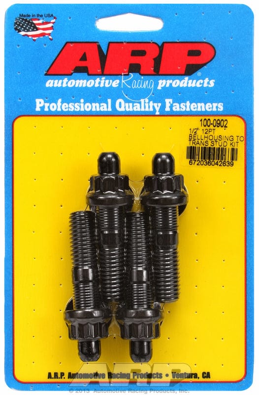 ARP Universal 1/2-13 Thread x 2.750" OAL ARP fasteners Bellhousing Stud Kit, 12-Point Nut Black Oxide AR100-0902 SR