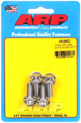 ARP Universal fits Chev, Ford & Holden 5/16-24 Thread x .750" UHL (4-Pack) ARP fasteners Water Pump Pulley Bolt Kit, 12-Point Head S/S AR430-6802 SR