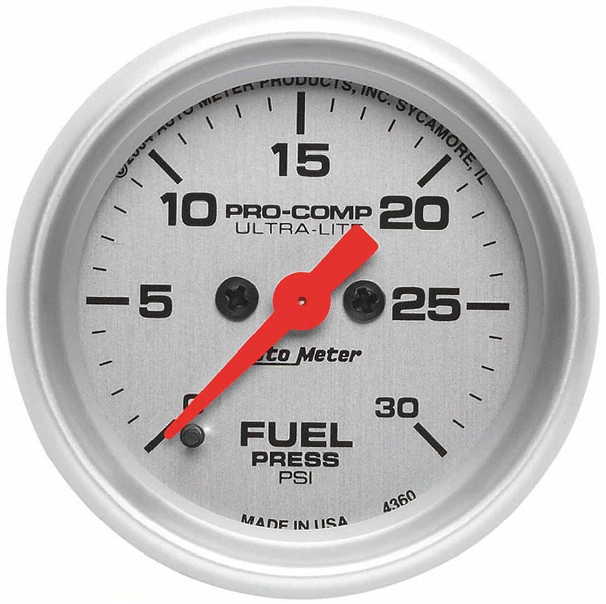 Auto Meter 2-1/16", Full Sweep Electric, 0-30 psi Auto Meter Ultra-Lite Series Fuel Pressure Gauge AU4360 SR