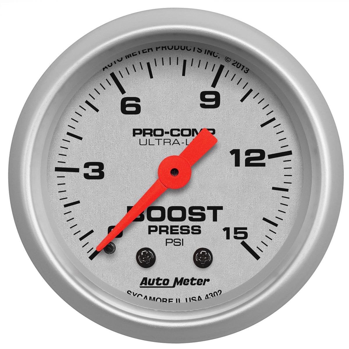 AUTOMETER 0-15 psi Auto Meter Ultra-Lite Series 2-1/16" Mechanical Boost Gauge AU4302 SR