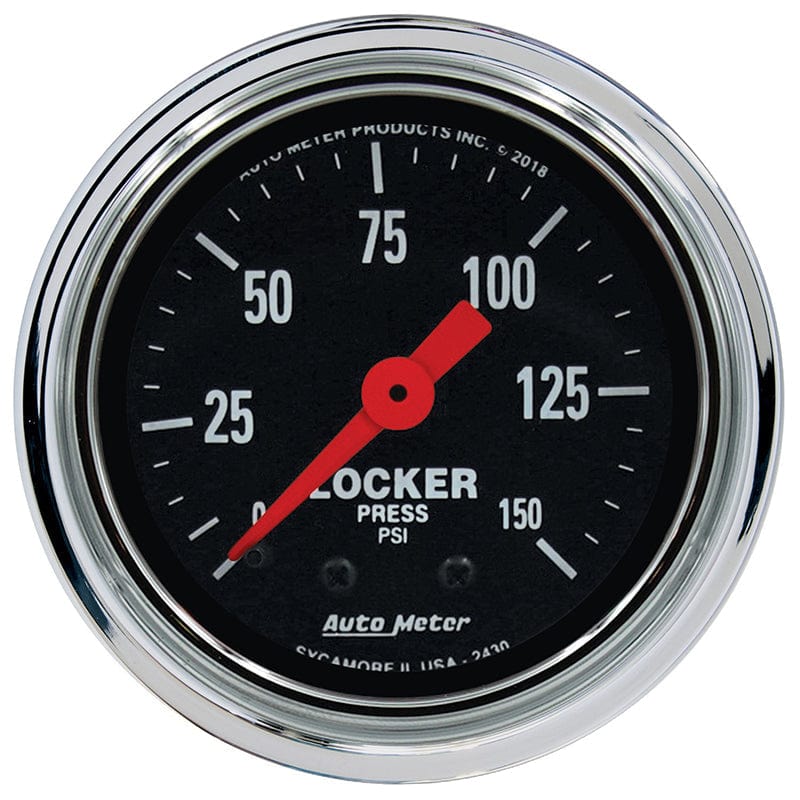 AUTOMETER 0-150 psi Auto Meter Traditional Chrome Series 2-1/16" Mechanical Air Locker Pressure Gauge AU2430 SR