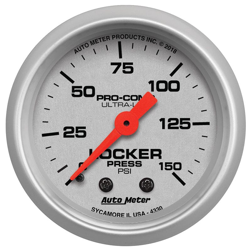 AUTOMETER 0-150 psi Auto Meter Ultra-Lite Series 2-1/16" Mechanical Air Locker Pressure Gauge AU4330 SR