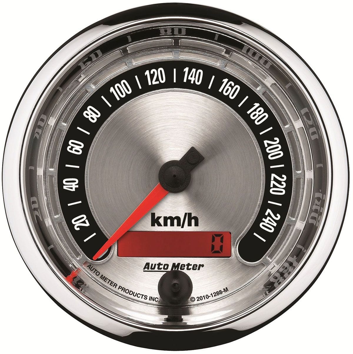 AUTOMETER 0-260 KPH, 3-3/8". In-Dash Auto Meter American Muscle Speedometer AU1288-M SR