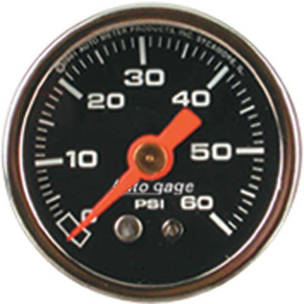 AUTOMETER 1-1/2", Full sweep Mechanical, Black Dial Face, 0-60 psi Auto Meter Auto gage Series Fuel Pressure Gauge AU2173 SR