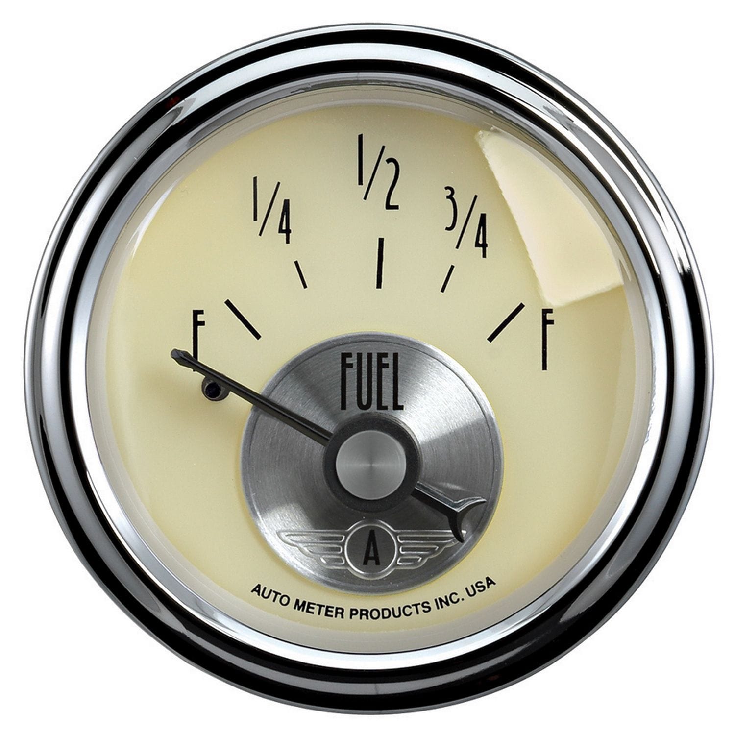 AUTOMETER 2-1/16", 0 ohms Empty/90 ohms Full, Short Sweep Electric Auto Meter Antique Ivory Fuel Level Gauge AU2013 SR