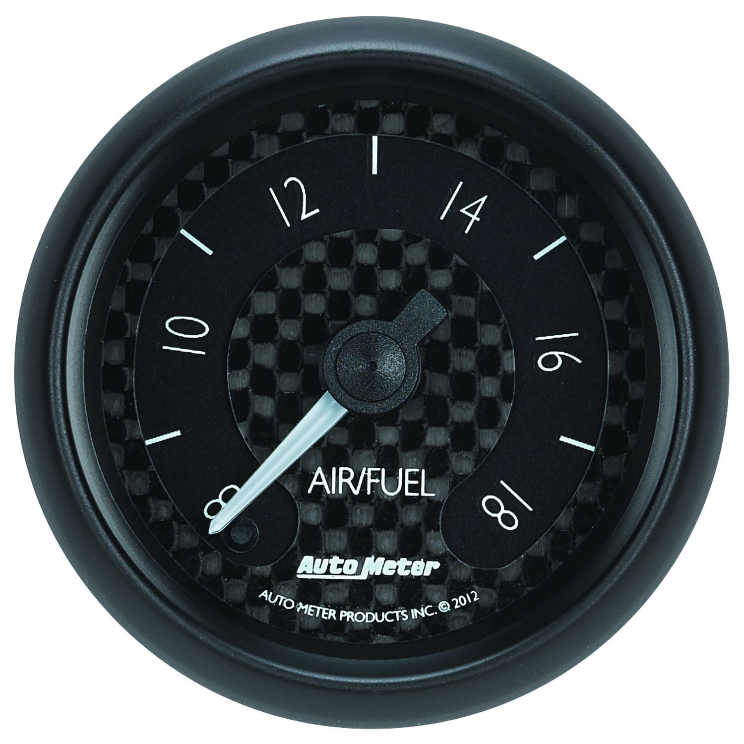 AUTOMETER 2-1/16", Black Carbon Fiber Dial, Analog Full Sweep Electrical, 8:1-1 Auto Meter GT Series Air/Fuel Ratio Gauge AU8070 SR