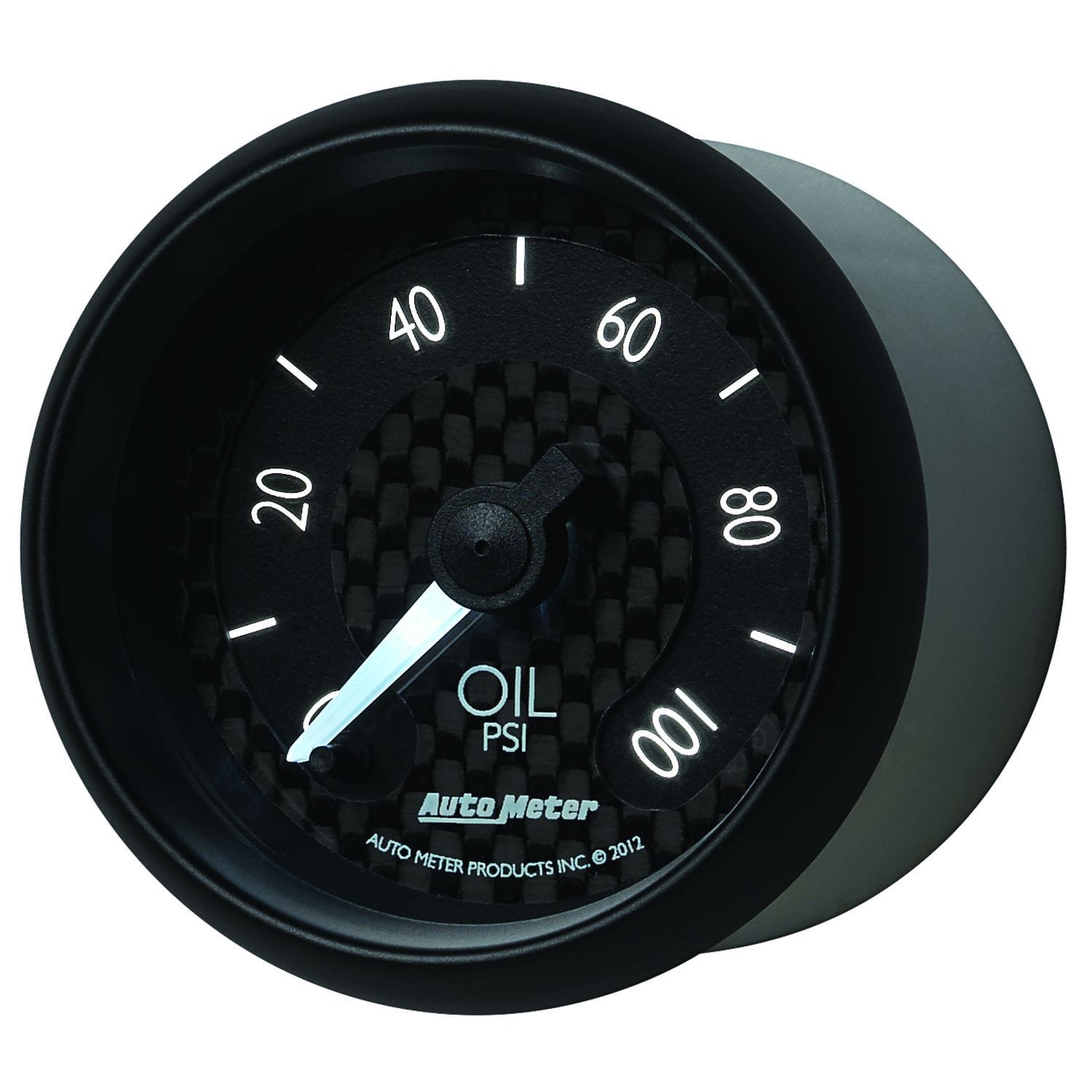 AUTOMETER 2-1/16", Black Carbon Fiber Dial, Full Sweep Electrical, 0-100 psi Auto Meter GT Series Oil Pressure Gauge AU8053 SR