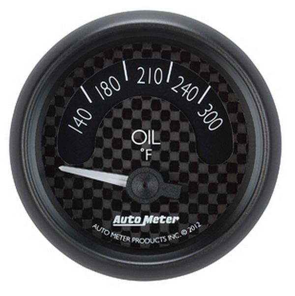 AUTOMETER 2-1/16", Black Carbon Fiber Dial, Short Sweep Electrical, 140-300°F Auto Meter GT Series Oil Temperature Gauge AU8048 SR