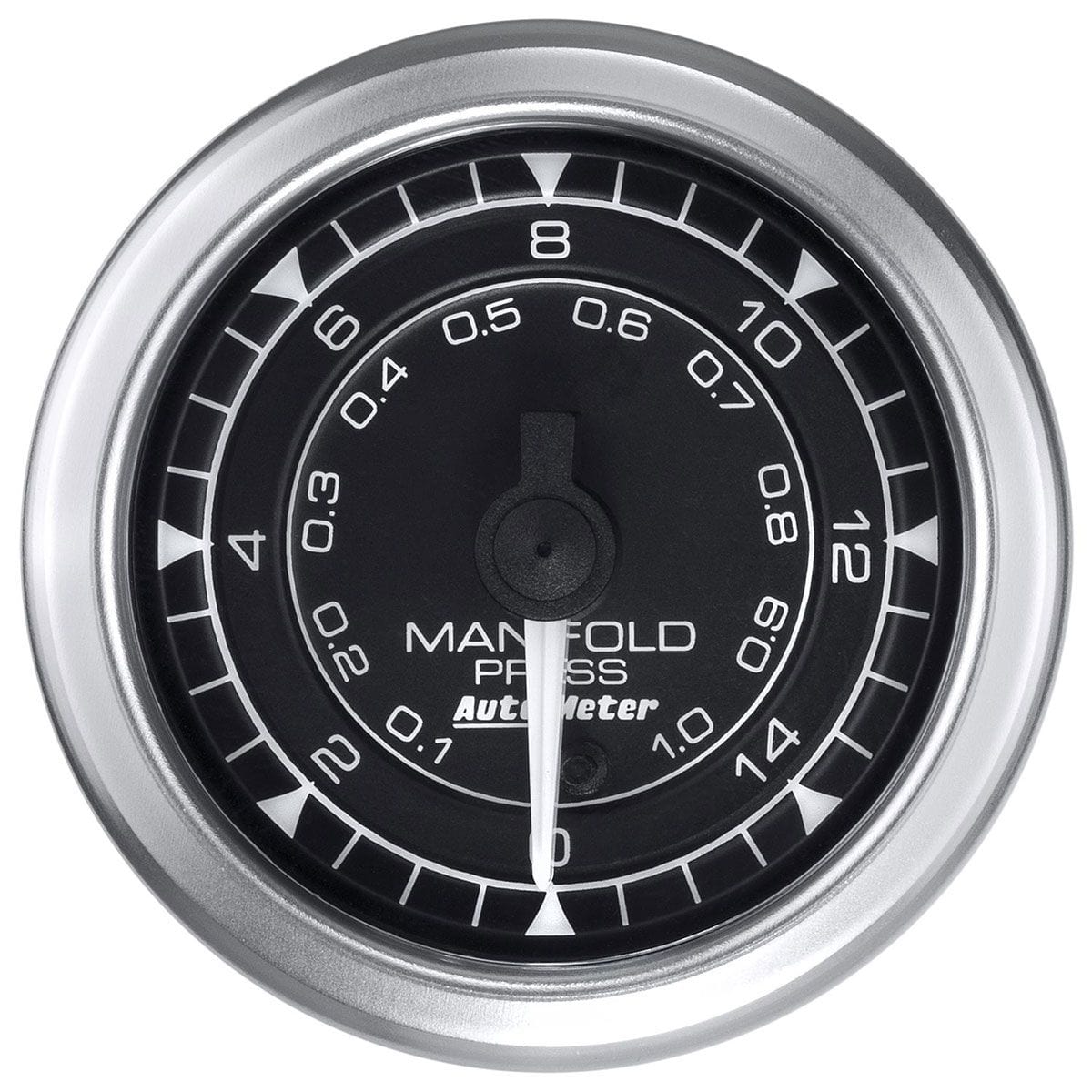 AUTOMETER 2-1/16", Black Dial, Full Sweep Electric, 0-15 PSI Auto Meter Chrono Series Boost Pressure Gauge AU8150 SR