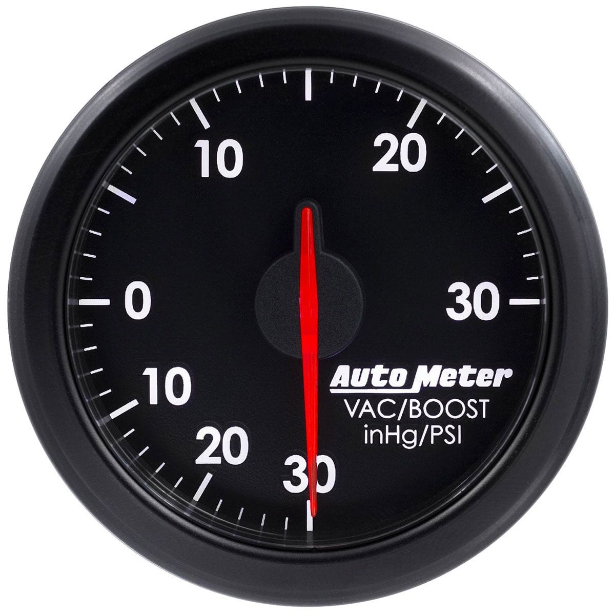 AUTOMETER 2-1/16", Black Dial, Full Sweep Electric, 30 In. Hg/30 psi Auto Meter AirDrive Series Boost/Vacuum Gauge AU9159-T SR