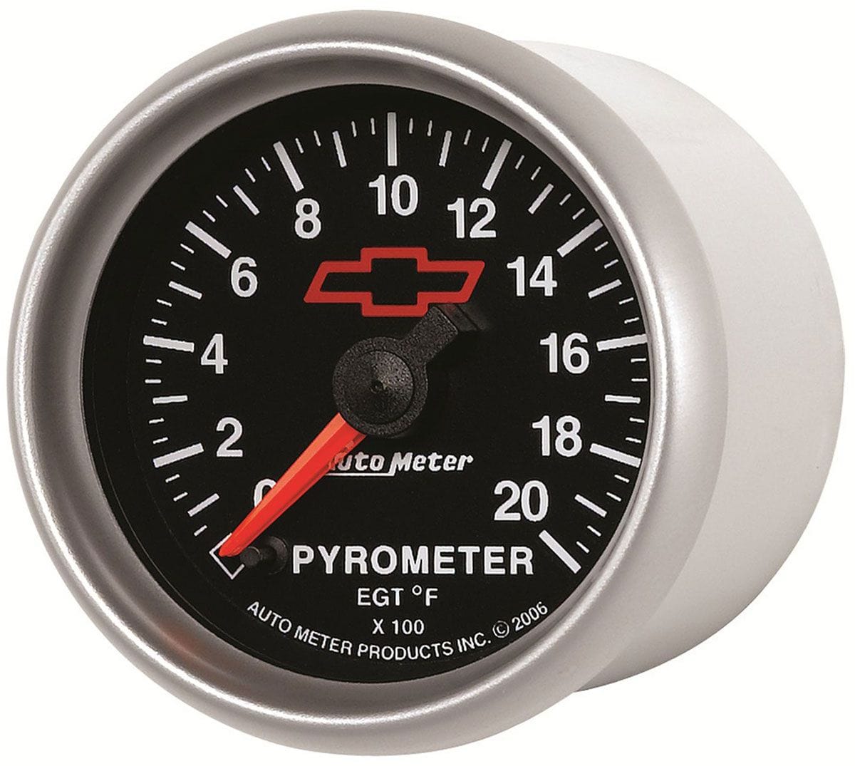 AUTOMETER 2-1/16", Black Dial, Full Sweep Electrical, 0-2000°F Auto Meter Chev Bow-Tie Pyrometer Gauge AU3645-00406 SR