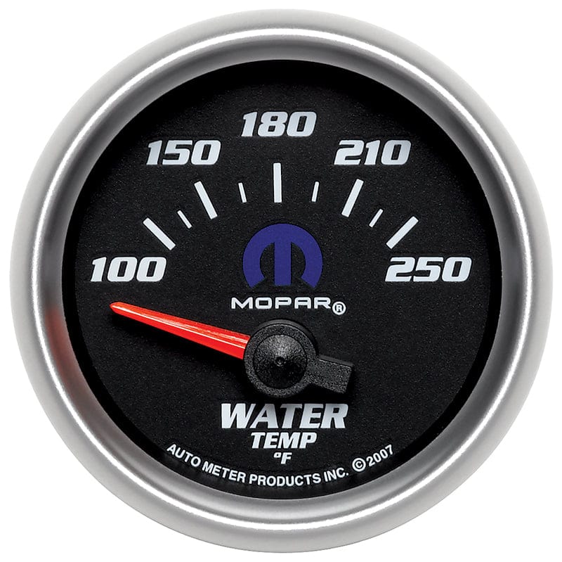 AUTOMETER 2-1/16", Black Dial/Silver Bezel, Short Sweep Electrical, 100-250°F Auto Meter Mopar Water Temperature Gauge AU880016 SR