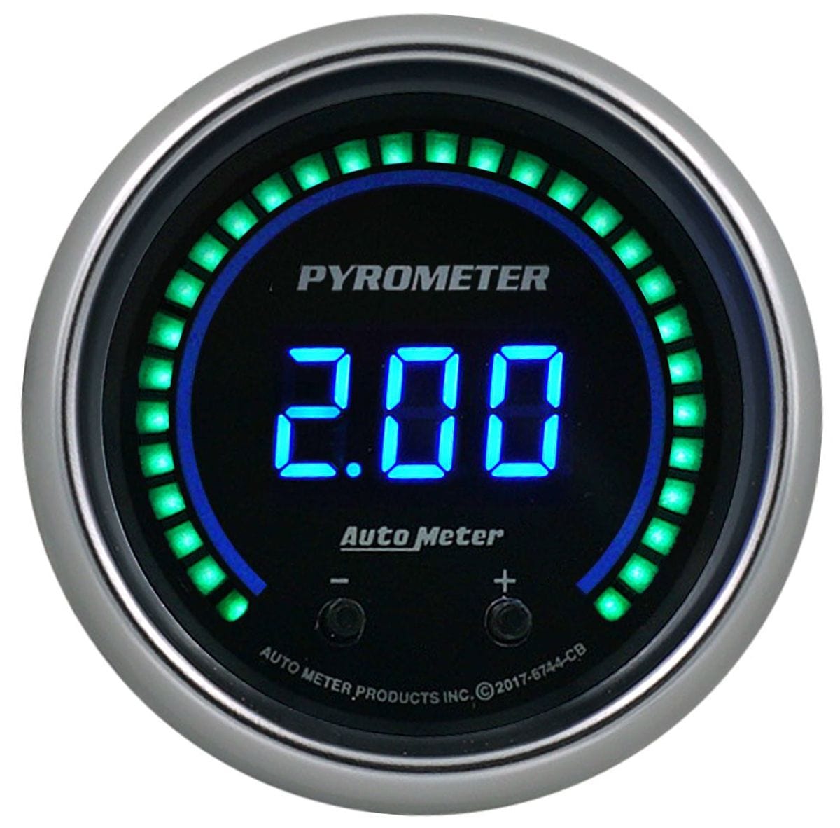AUTOMETER 2-1/16", Digital, 0-2000°F (0-1100°C) Auto Meter Cobalt Series 2CH Pyrometer (EGT) Gauge AU6744-CB SR