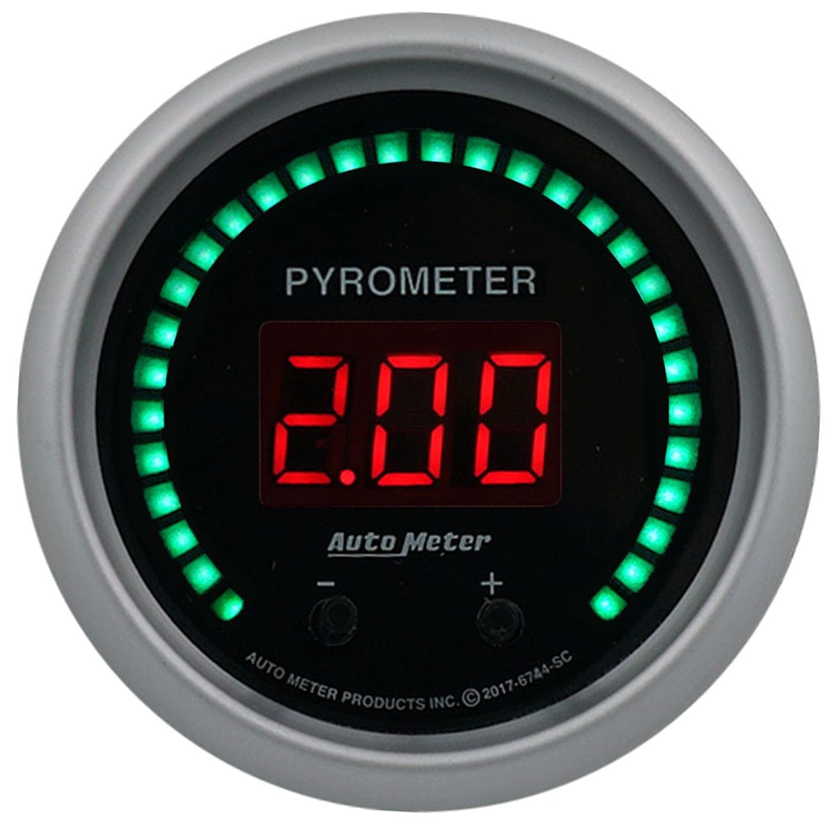 AUTOMETER 2-1/16", Digital, 0-2000°F (0-1100°C) Auto Meter Sport-Comp Series 2CH Pyrometer (EGT) Gauge AU6744-SC SR