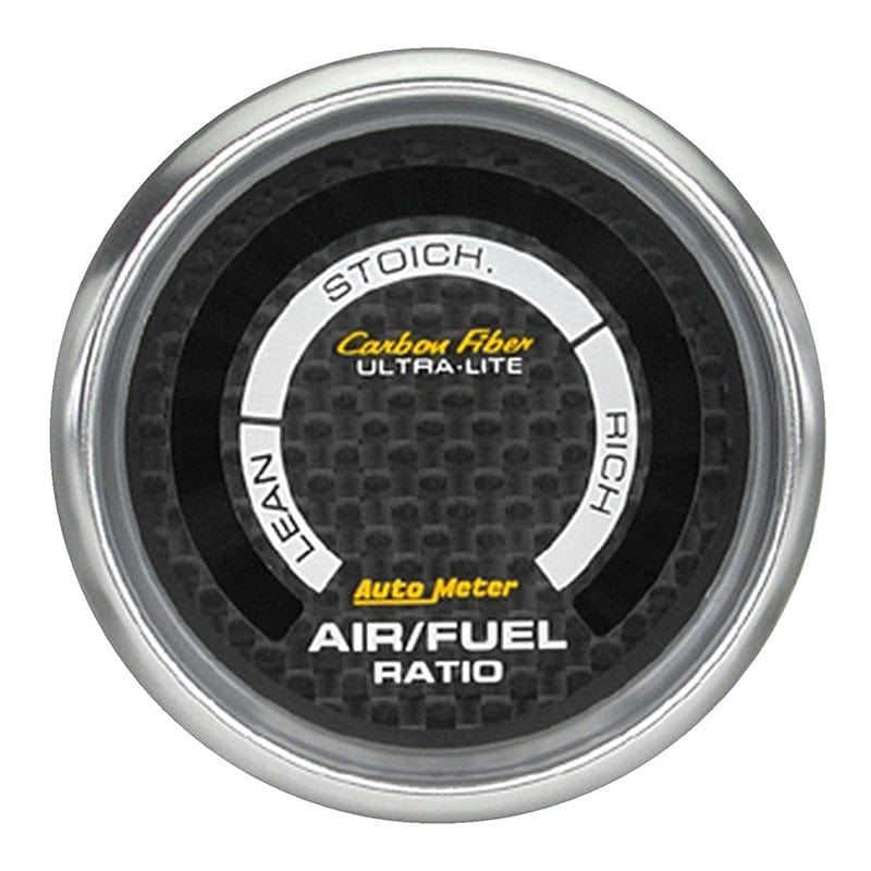 AUTOMETER 2-1/16", Digital, Narrowband, Range: Lean - Rich Auto Meter Carbon Fiber Series Air / Fuel Ratio Gauge AU4775 SR