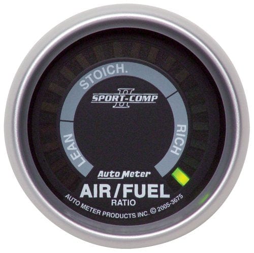 AUTOMETER 2-1/16", Digital, Narrowband, Range: Lean-Rich Auto Meter Sport-Comp II Air / Fuel Ratio Gauge AU3675 SR