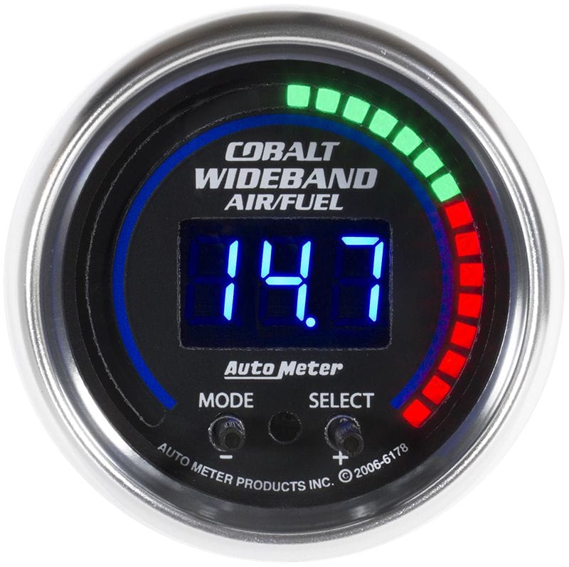AUTOMETER 2-1/16", Digital, Wideband, Range:AFR or LAMBDA Auto Meter Cobalt Series Pro Plus Air/Fuel Ratio Gauge AU6197 SR