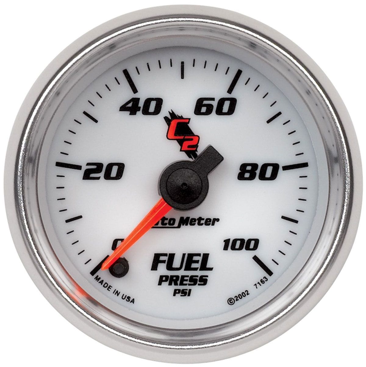 AUTOMETER 2-1/16", Full Sweep Electric, 0-100 psi Auto Meter C2 Series Fuel Pressure Gauge AU7163 SR