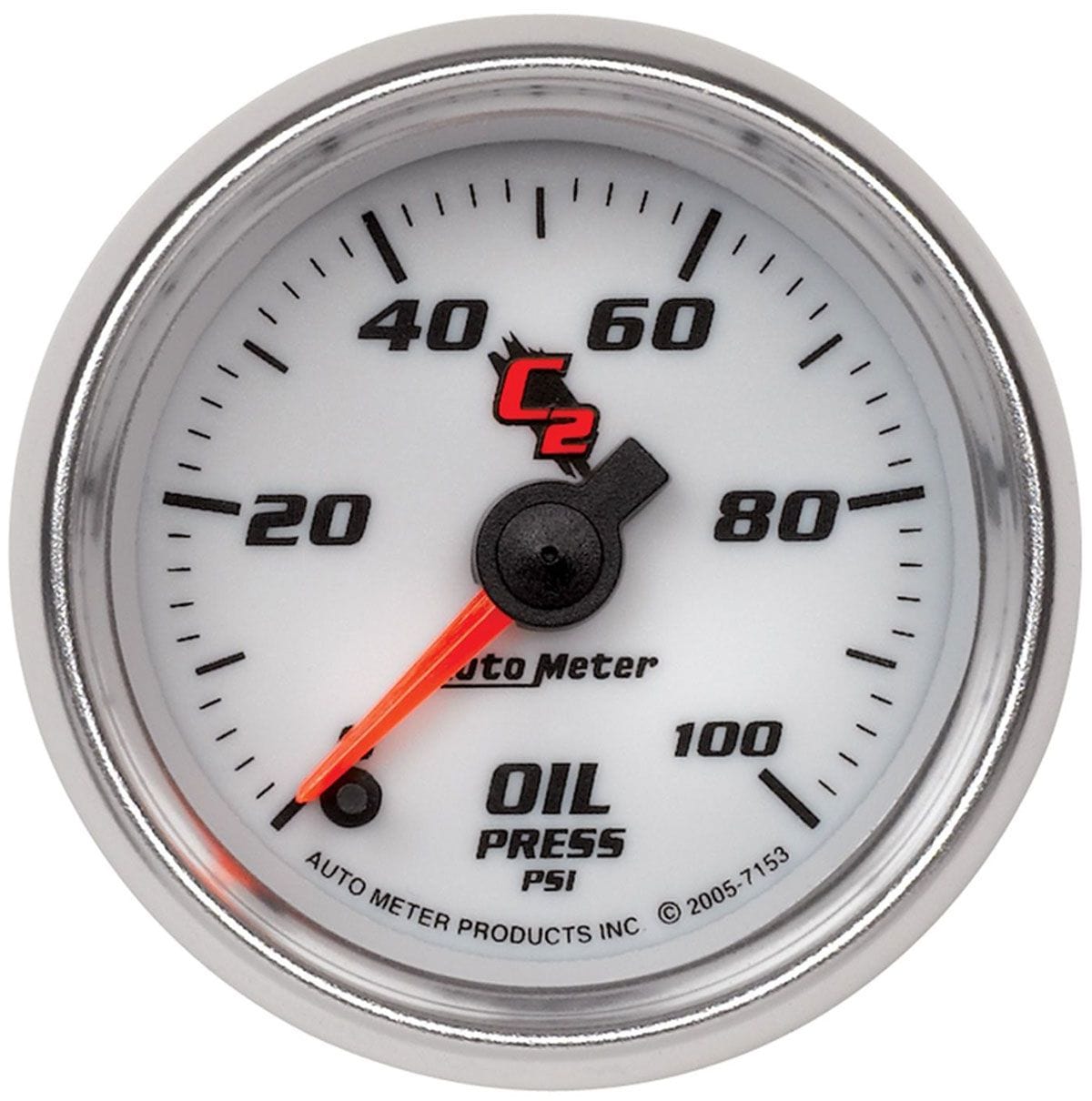 AUTOMETER 2-1/16", Full Sweep Electric, 0-100 psi Auto Meter C2 Series Oil Pressure Gauge AU7153 SR