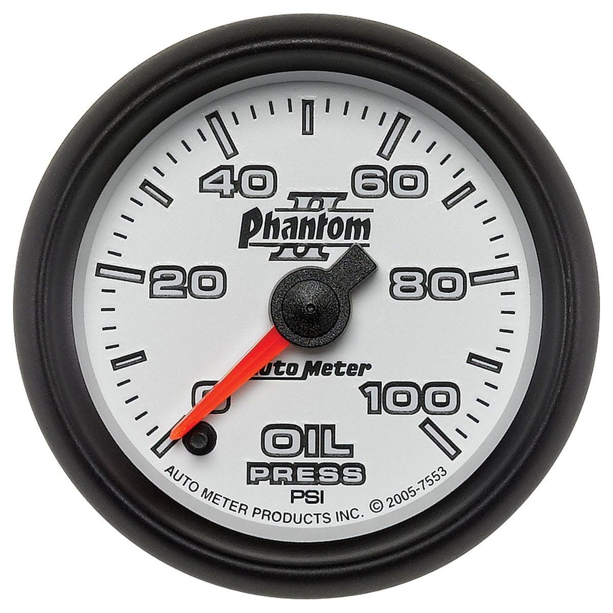 AUTOMETER 2-1/16", Full Sweep Electric, 0-100 psi Auto Meter Phantom II Series Oil Pressure Gauge AU7553 SR