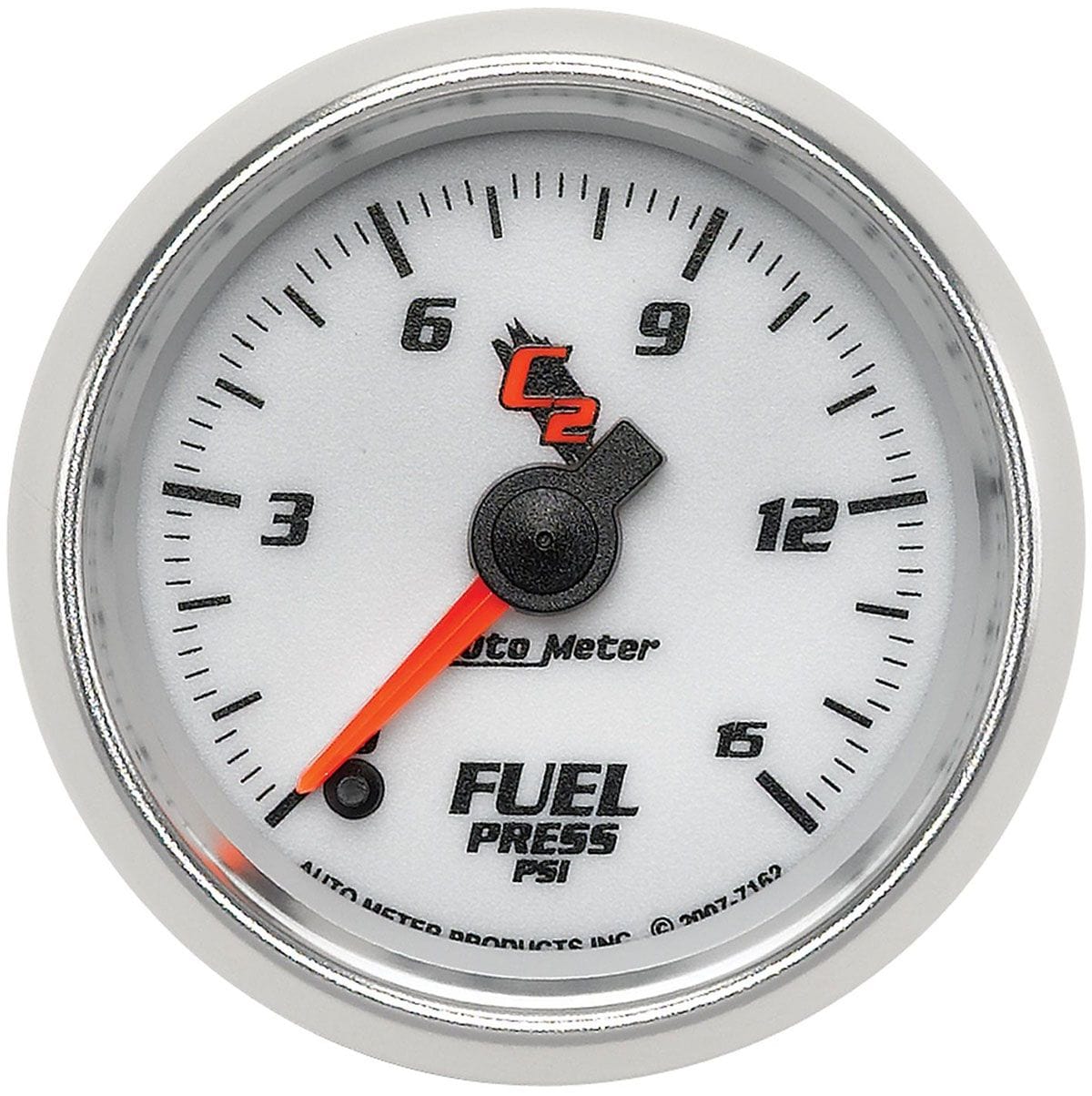 AUTOMETER 2-1/16", Full Sweep Electric, 0-15 psi Auto Meter C2 Series Fuel Pressure Gauge AU7162 SR