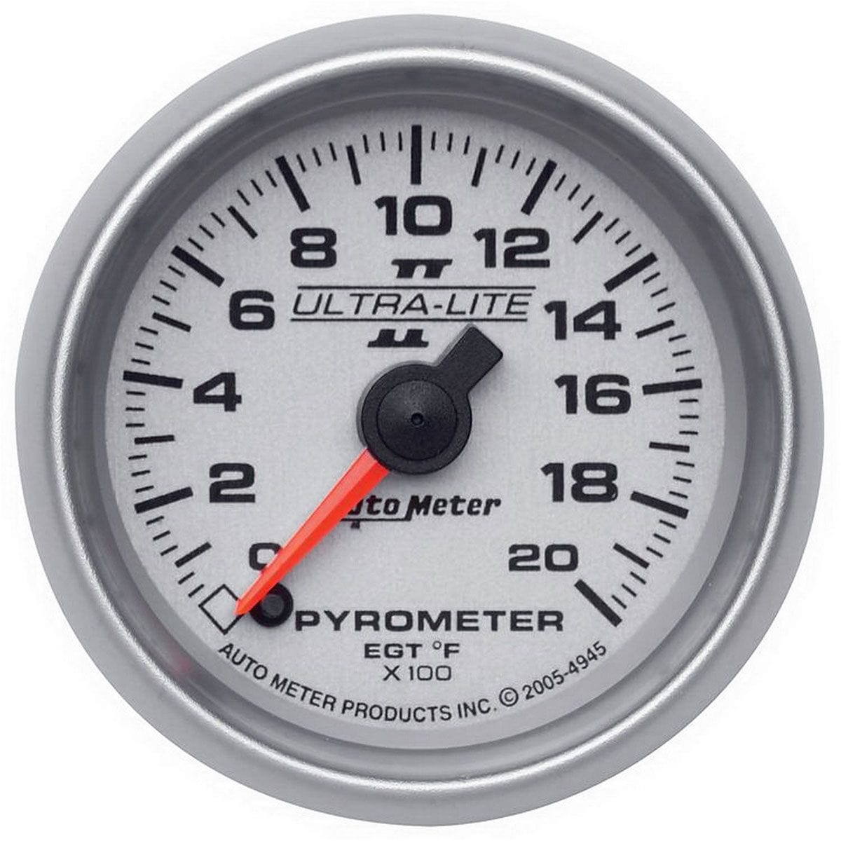 AUTOMETER 2-1/16", Full Sweep Electric, 0-2000°F Auto Meter Ultra-Lite II Series Pyrometer Gauge AU4945 SR