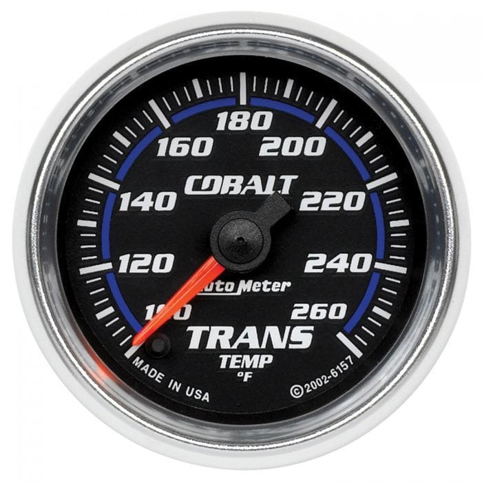 AUTOMETER 2-1/16", Full Sweep Electric, 100-260°F Auto Meter Cobalt Series Transmission Temperature Gauge AU6157 SR