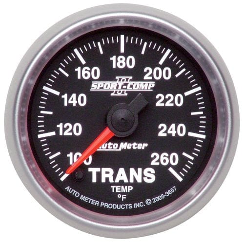 AUTOMETER 2-1/16", Full Sweep Electric, 100-260°F Auto Meter Sport-Comp II Transmission Temperature Gauge AU3657 SR