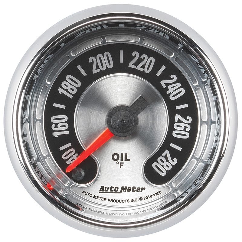 AUTOMETER 2-1/16", Full Sweep Electric, 100-340°F Auto Meter American Muscle Oil Temperature Gauge AU1256 SR