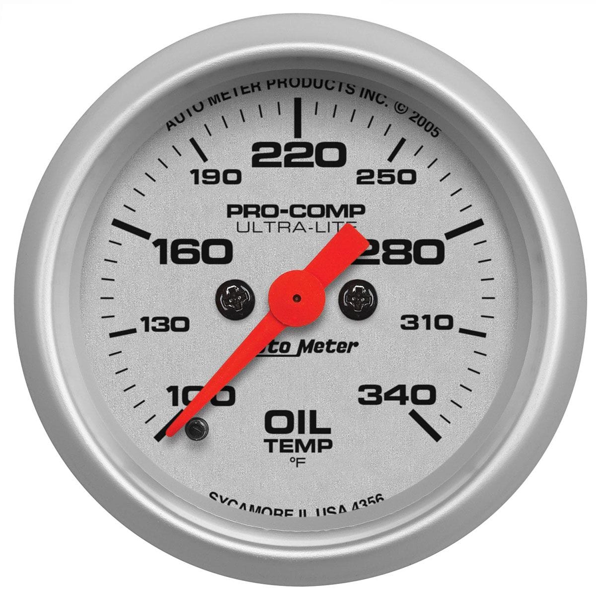 AUTOMETER 2-1/16", Full Sweep Electric, 100-340°F Auto Meter Ultra-Lite Series Oil Temperature Gauge AU4356 SR