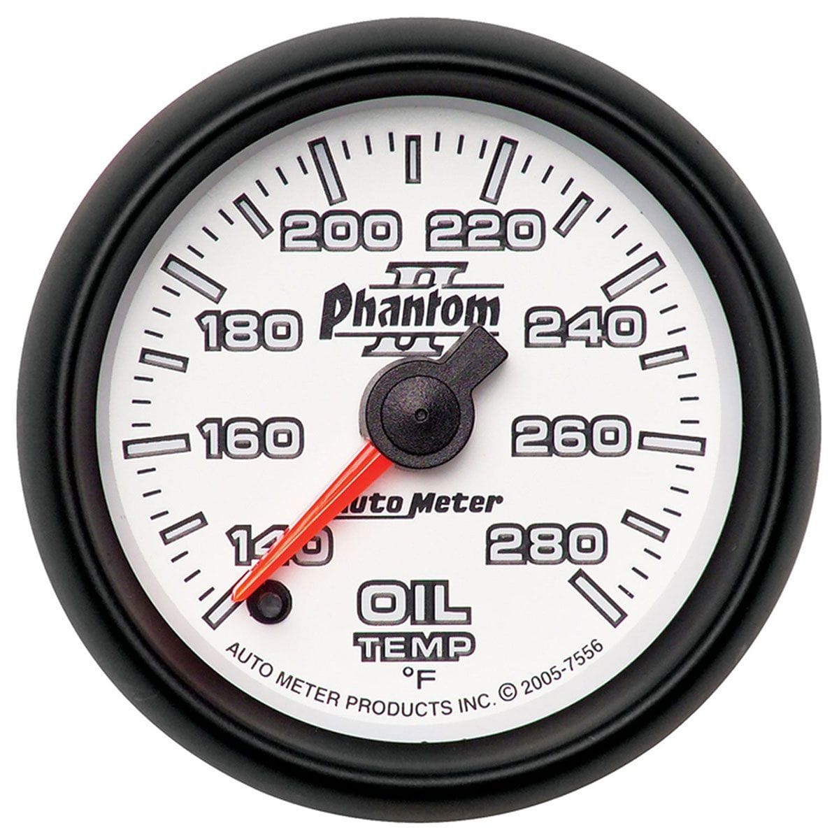 AUTOMETER 2-1/16", Full Sweep Electric, 140-280°F Auto Meter Phantom II Series Oil Temperature Gauge AU7556 SR