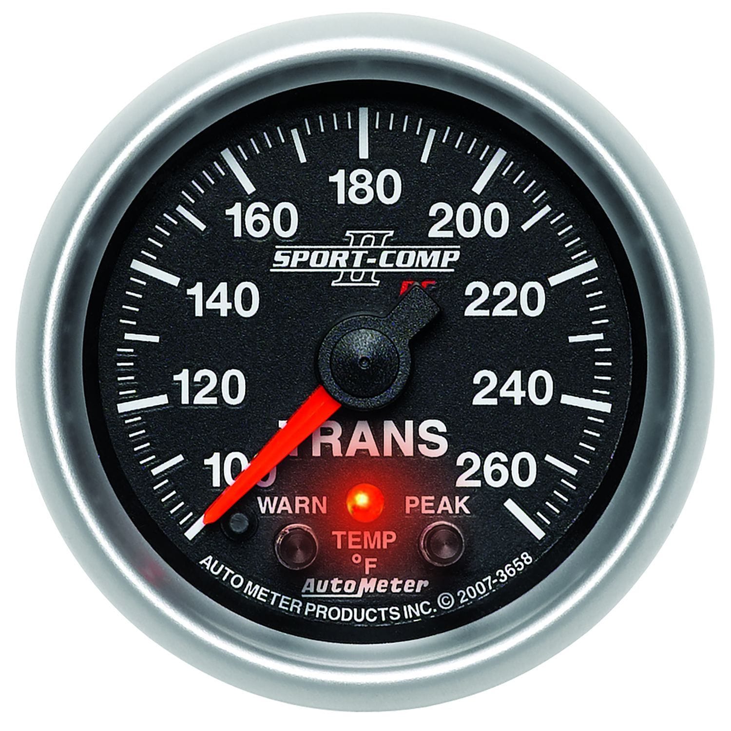 AUTOMETER 2-1/16", Full Sweep Electric, Peak Memory & Warning, 100-260°F Auto Meter Sport-Comp II Transmission Temperature Gauge AU3658 SR