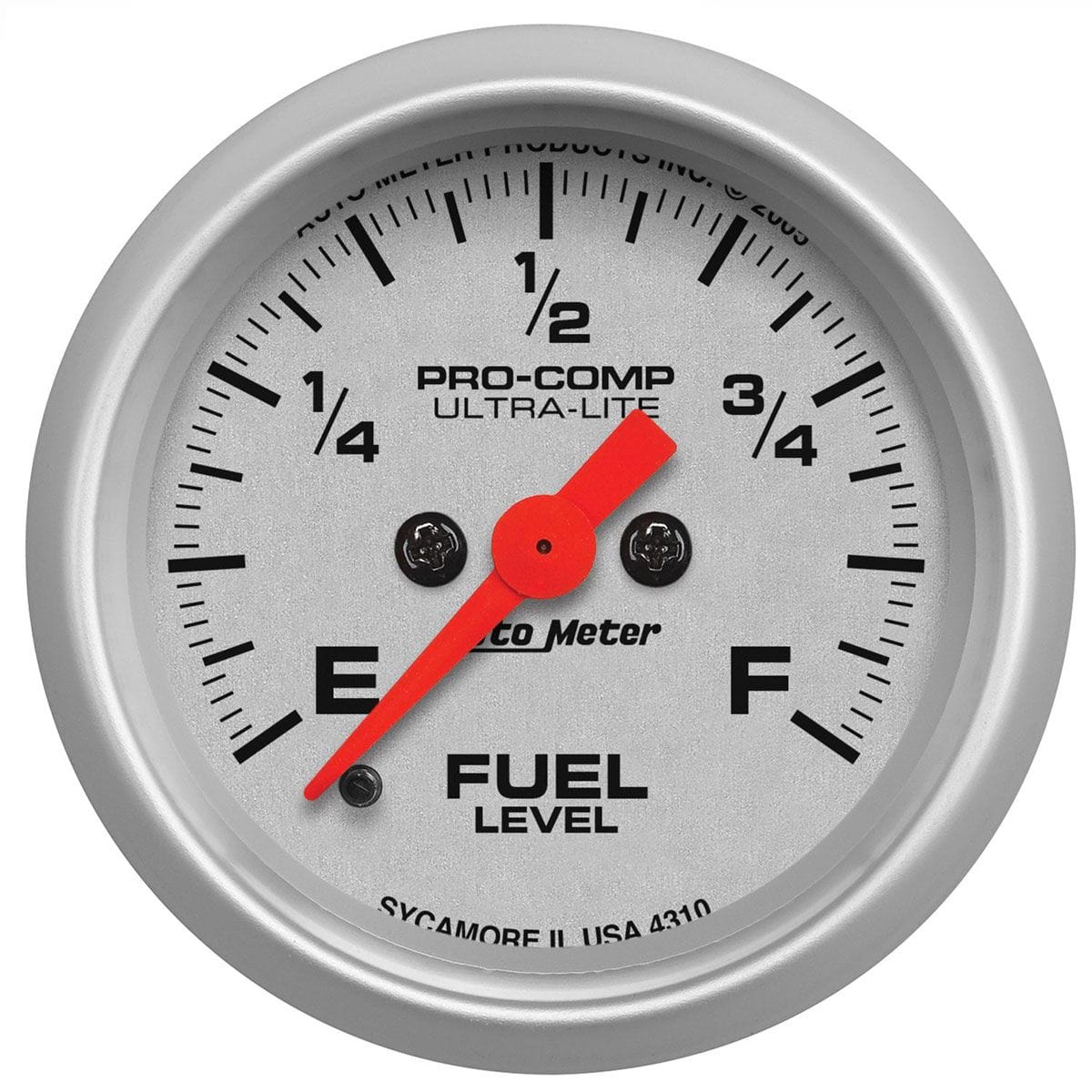 AUTOMETER 2-1/16", Full Sweep Electric, Programmable, 0-280 ohms Auto Meter Ultra-Lite Series Fuel Level Gauge AU4310 SR