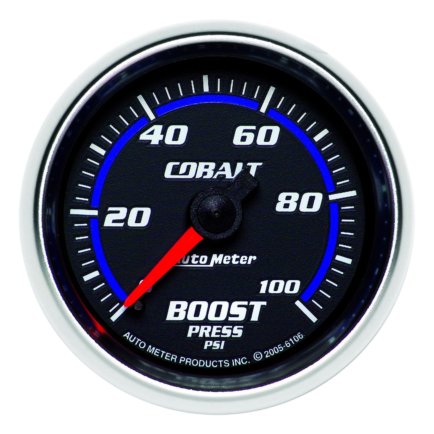 AUTOMETER 2-1/16", Full Sweep Mechanical, 0-100 psi Auto Meter Cobalt Series Boost Gauge AU6106 SR