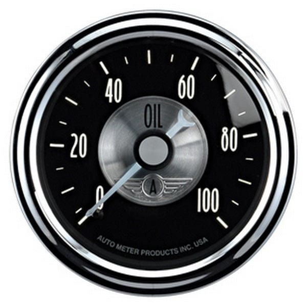 AUTOMETER 2-1/16", Full Sweep Mechanical 0-100 psi Auto Meter Prestige Series - Black Diamond Oil Pressure Gauge AU2022 SR